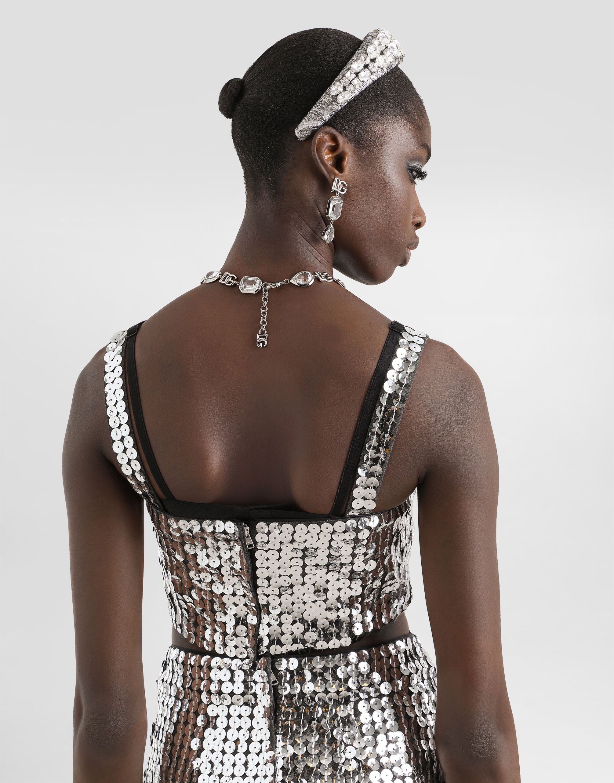 Sequin top in Silver for Women | Dolce&Gabbana® US