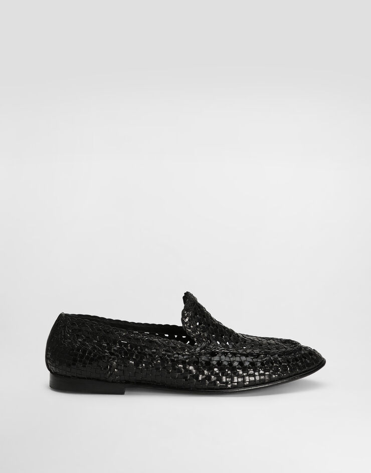 Dolce & Gabbana Слиперы из глянцевой козьей кожи черный A50481A6M71