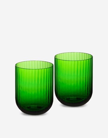 Dolce & Gabbana Conjunto de 2 vasos de refresco de cristal de Murano Multicolor TCBS02TCA34