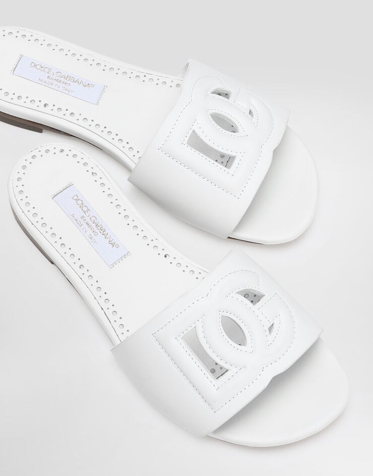 Dolce & Gabbana Flat calfskin slippers White D11032A1735