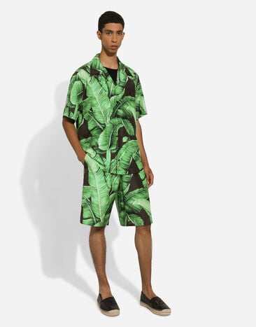 Dolce & Gabbana Camisa Hawaii de seda con estampado Banano Estampado G5JH9TIS1SG