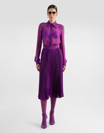 Dolce & Gabbana Chiffonbluse Purple F5T63TFU1AT