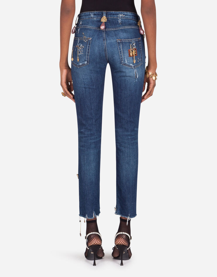 Dolce & Gabbana Pretty fit jeans with decoration BLUE FTAH7ZG8CI1