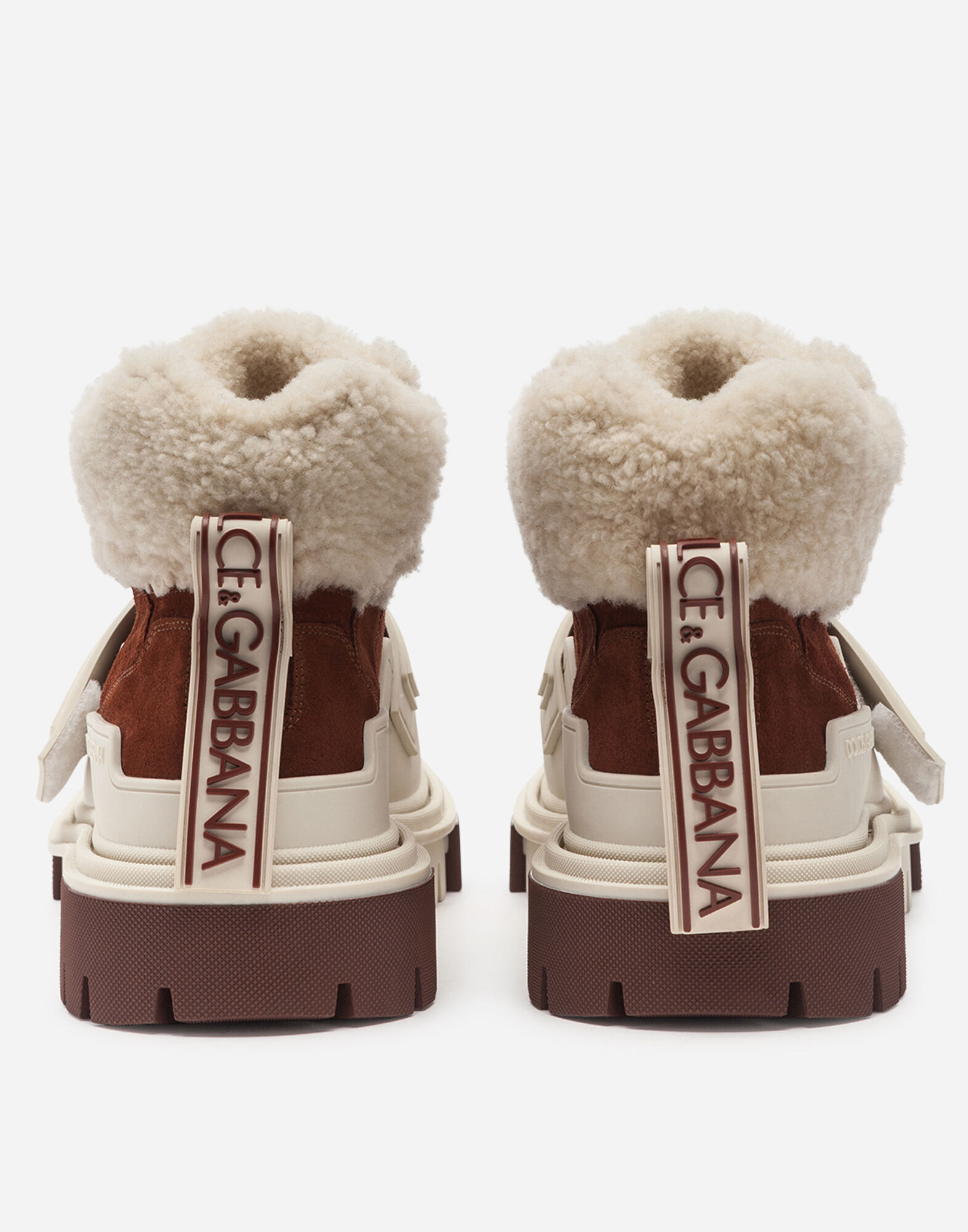 トレッキングブーツ クラストレザー＆ムートン ロゴ