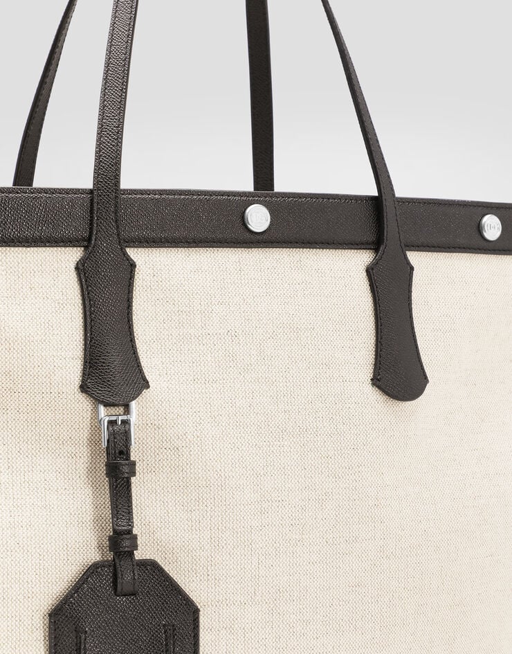 Dolce & Gabbana Atene shopping bag in sale&pepe fabric and alpine calfskin Multicolor BM7806AG440