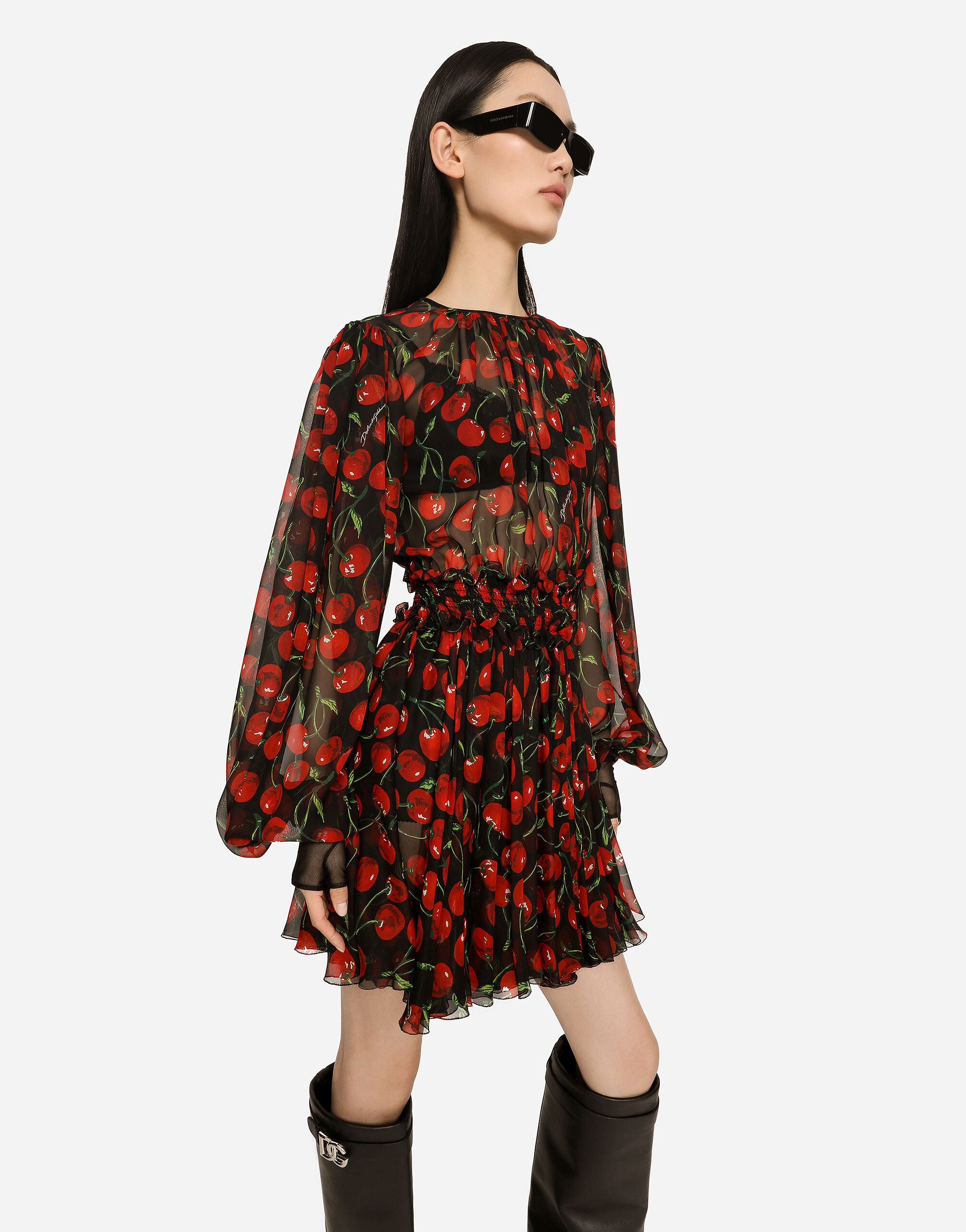 Dolce and gabbana deals cherry print dress