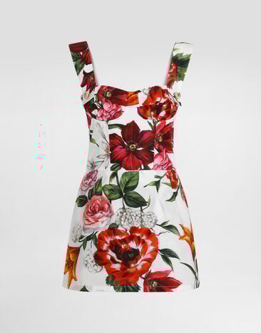 Dolce & Gabbana Flower-print poplin top Print F7BB8THS5TQ