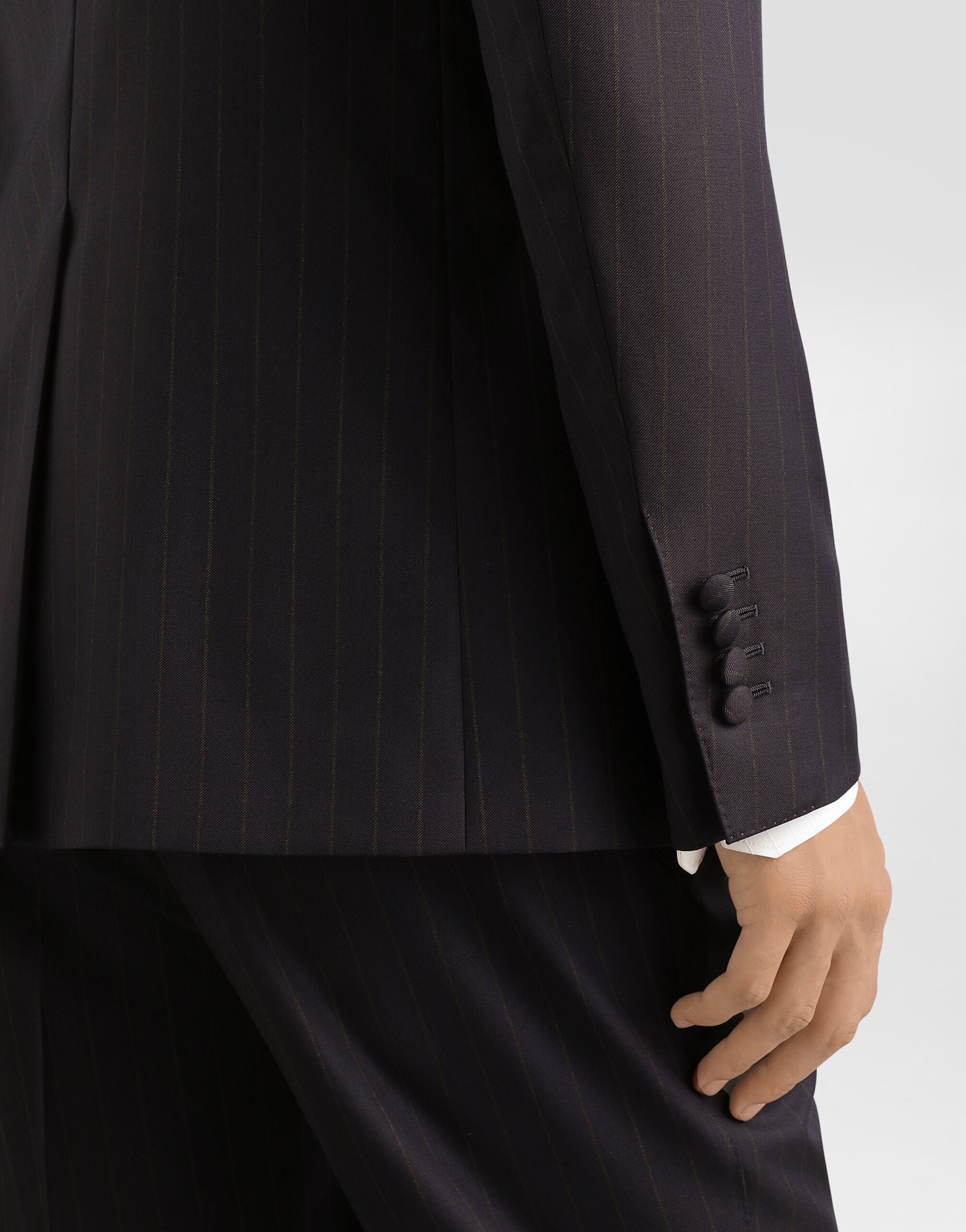 Double-breasted sicilia light jacket in pinstriped wool in
