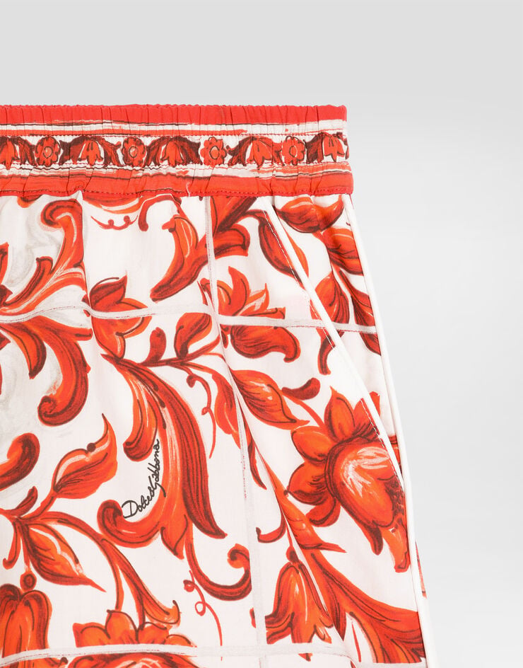 Dolce & Gabbana Majolica-print poplin vanity shorts Multicolor L52Q33G7P4J