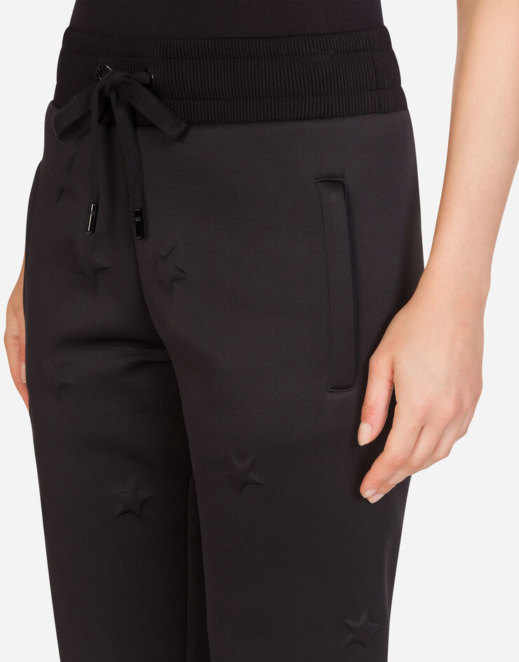 Dolce & Gabbana MILLENNIALS STAR SCUBA FABRIC JOGGING PANTS NEGRO FTBLPTHUMD6