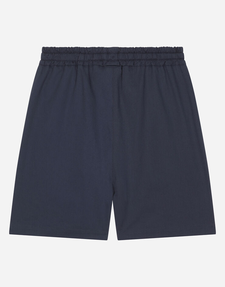 Dolce & Gabbana Gabardine shorts with DG logo Blue L43Q17G7K8G