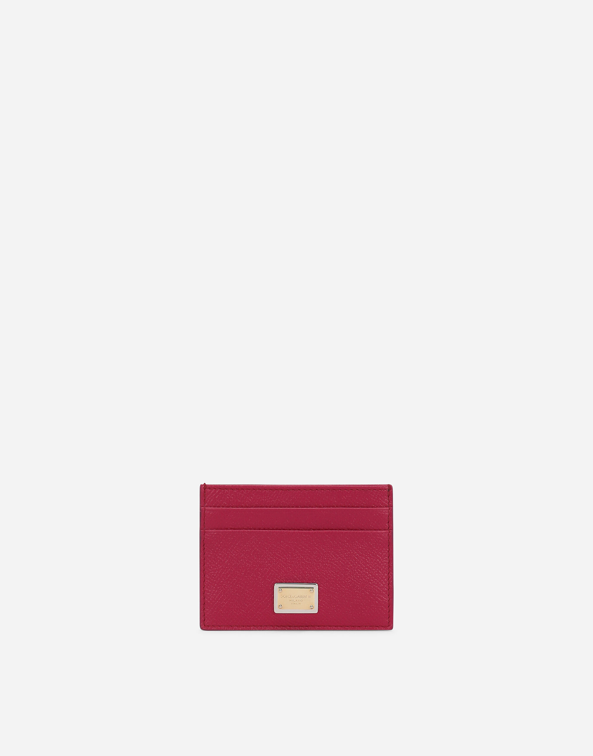 Dolce & Gabbana Dauphine calfskin card holder Fuchsia BE1446A1037