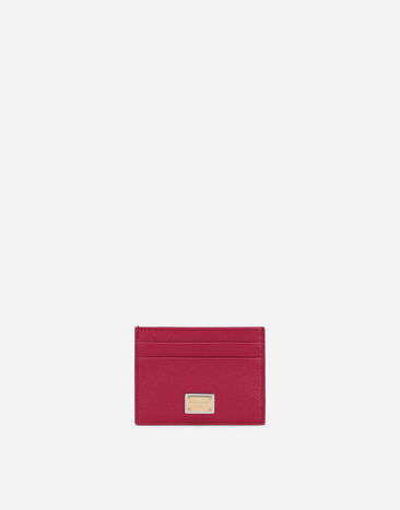 Dolce & Gabbana Porte-cartes en cuir de veau Dauphine Jaune BI0330AQ240