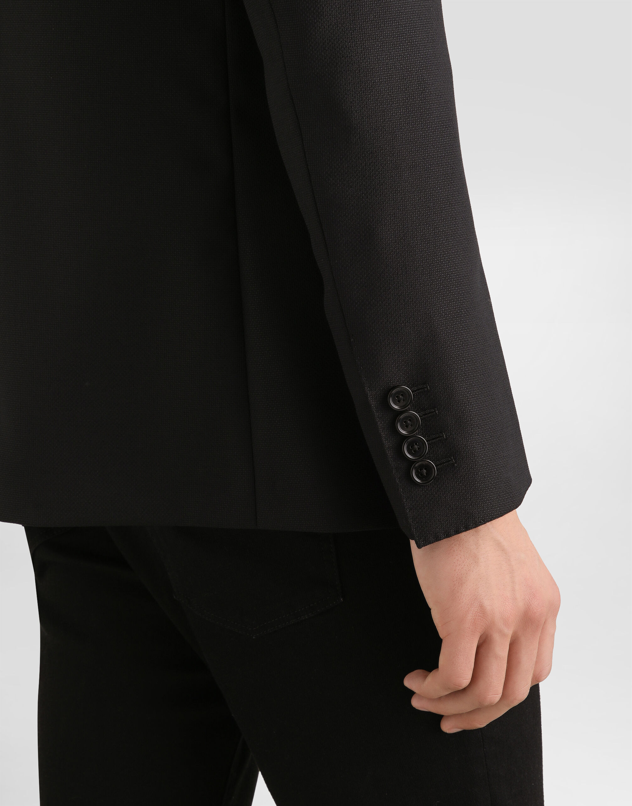 Blackのメンズ Single-breasted taormina wool jacket | Dolce&Gabbana®