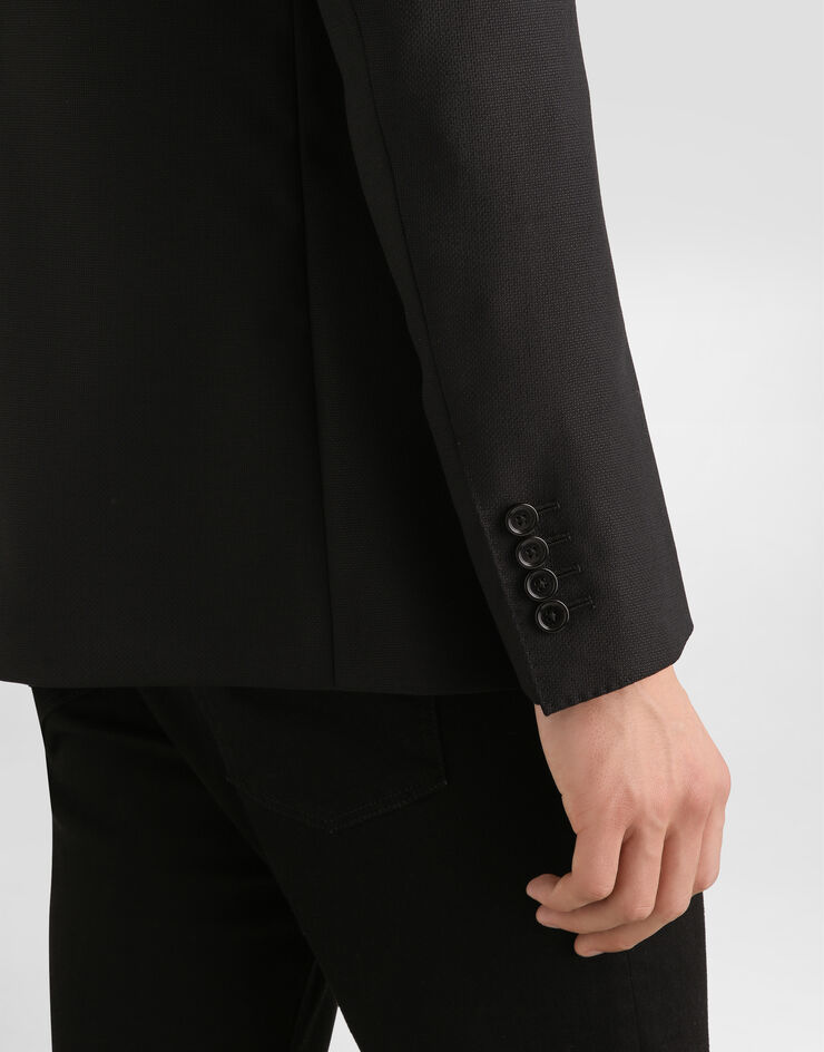 Dolce & Gabbana جاكيت صوف تاورمينا بصف أزرار مفرد أسود G2NW0TFU25E