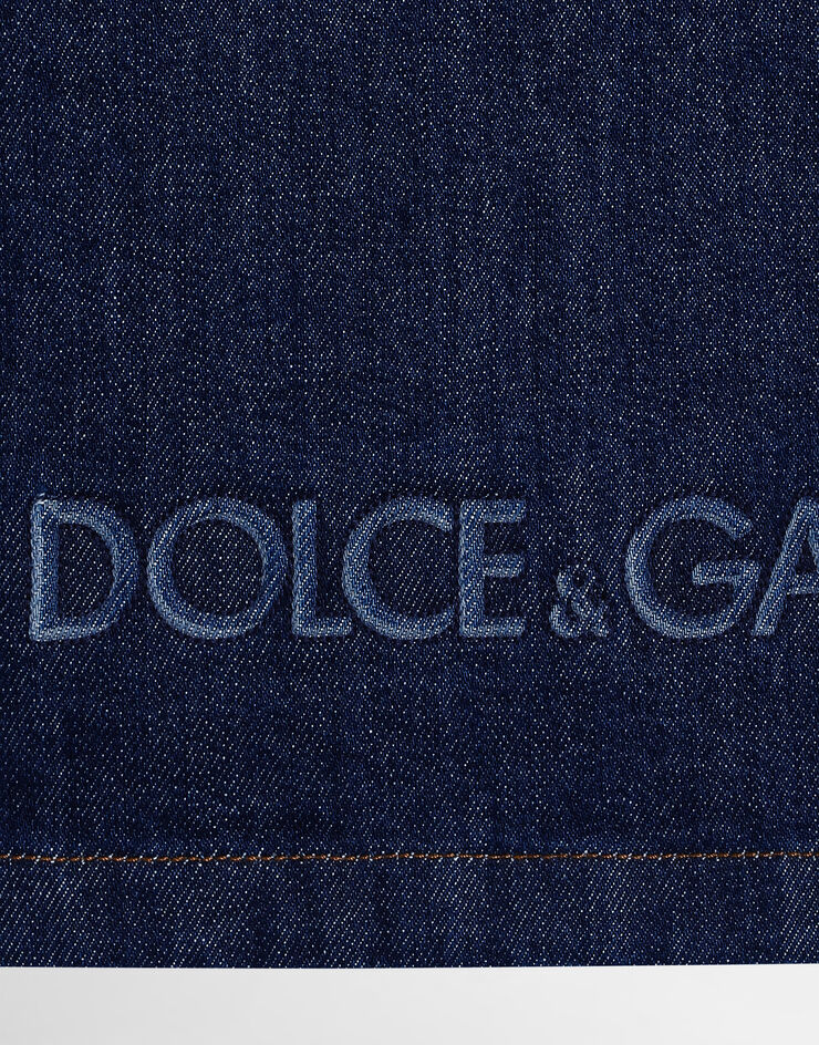 Dolce & Gabbana Denim jacket with embossed embroidery Multicolor L42B88LDD23