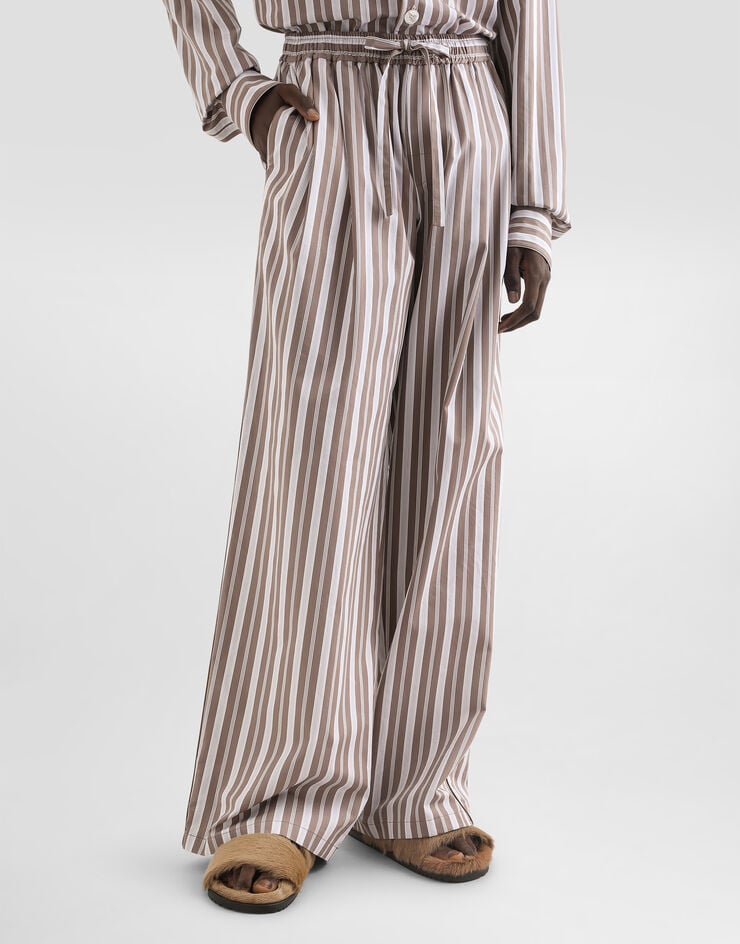 Dolce & Gabbana Striped poplin vanity trousers Multicolor GP1N9TFR526