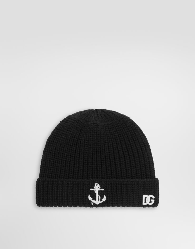 Dolce & Gabbana Ribbed knit hat Blue LBKHC0JGMLQ