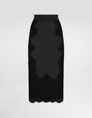 Dolce & Gabbana Satin midi skirt Black F4BHCTGDBUR