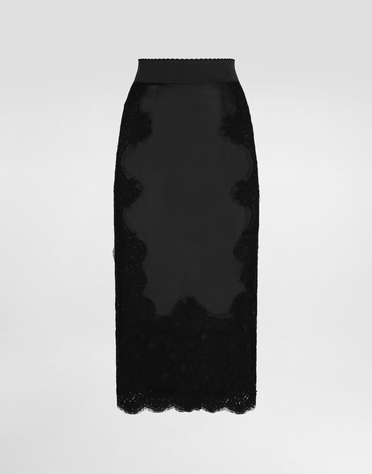 Dolce & Gabbana Satin midi skirt Black F4BHCTGDBUR