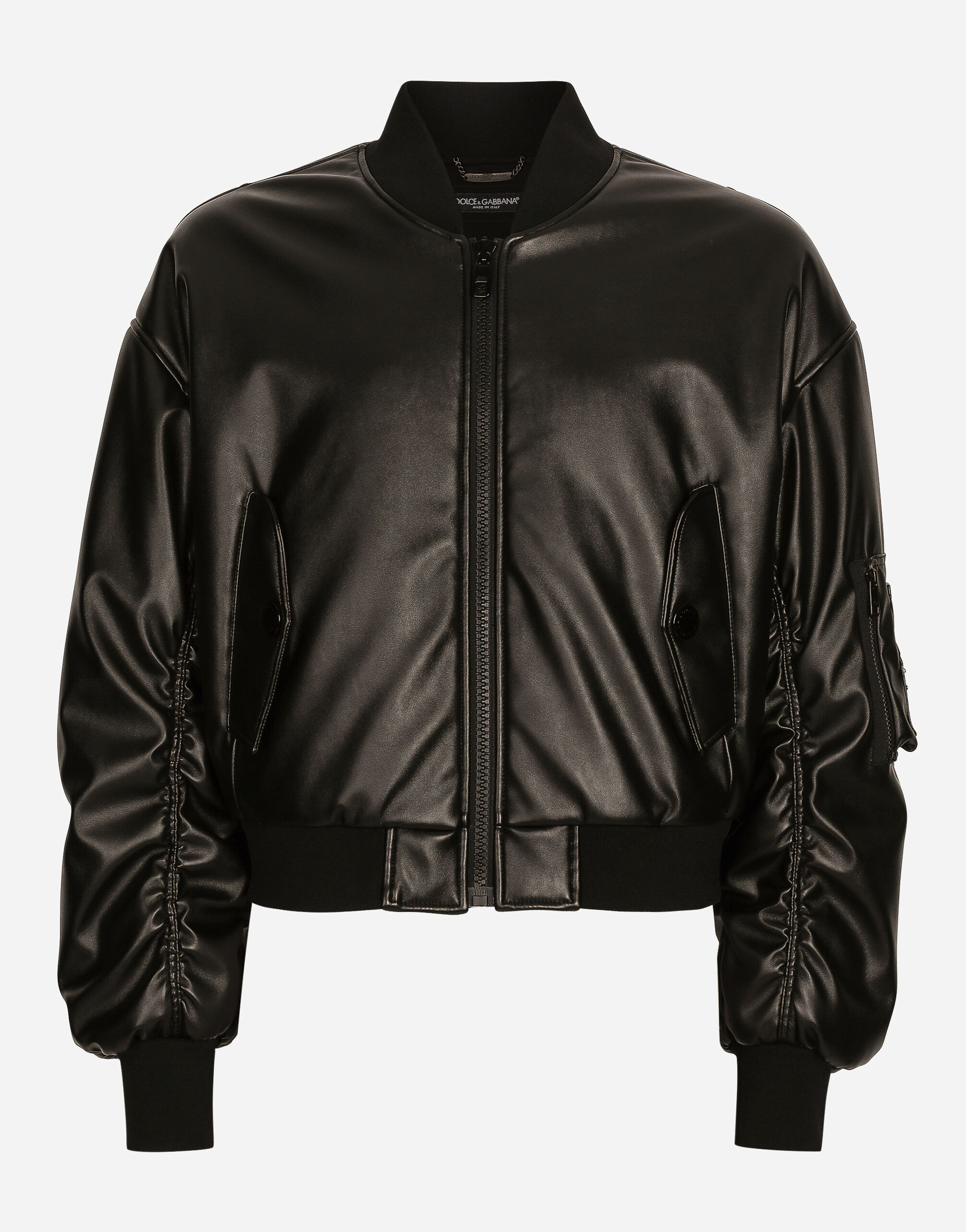 Dolce and gabbana black leather jacket 2025