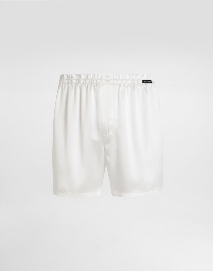 Dolce & Gabbana Boxershorts aus Seidensatin White M3A12TON0EC