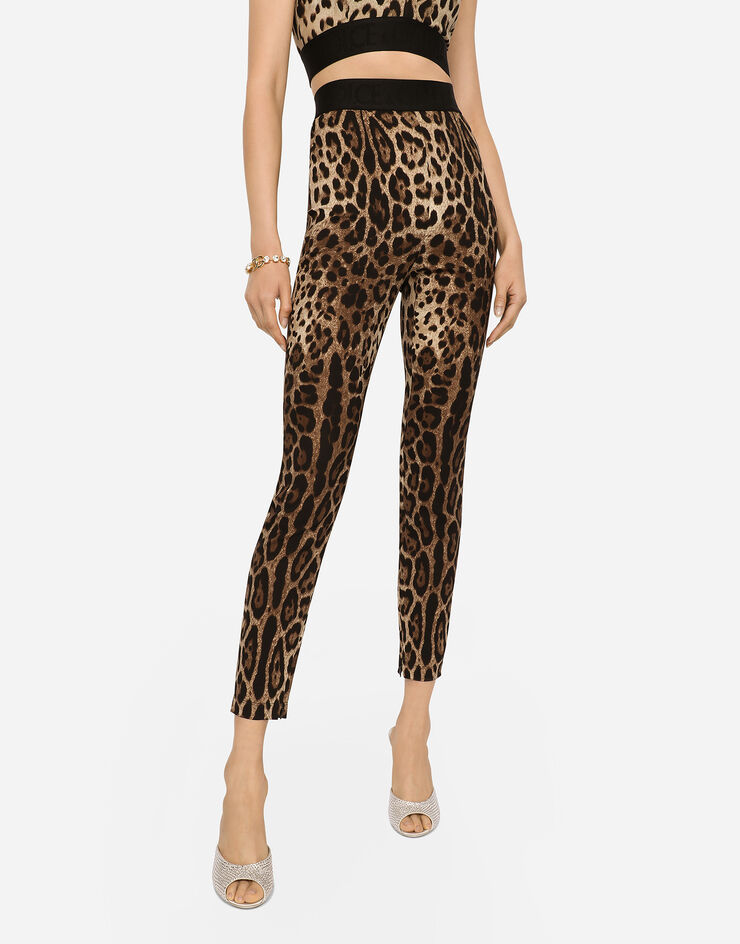 Dolce & Gabbana Leopard-print charmeuse leggings Animal Print FTCTNTFSADD