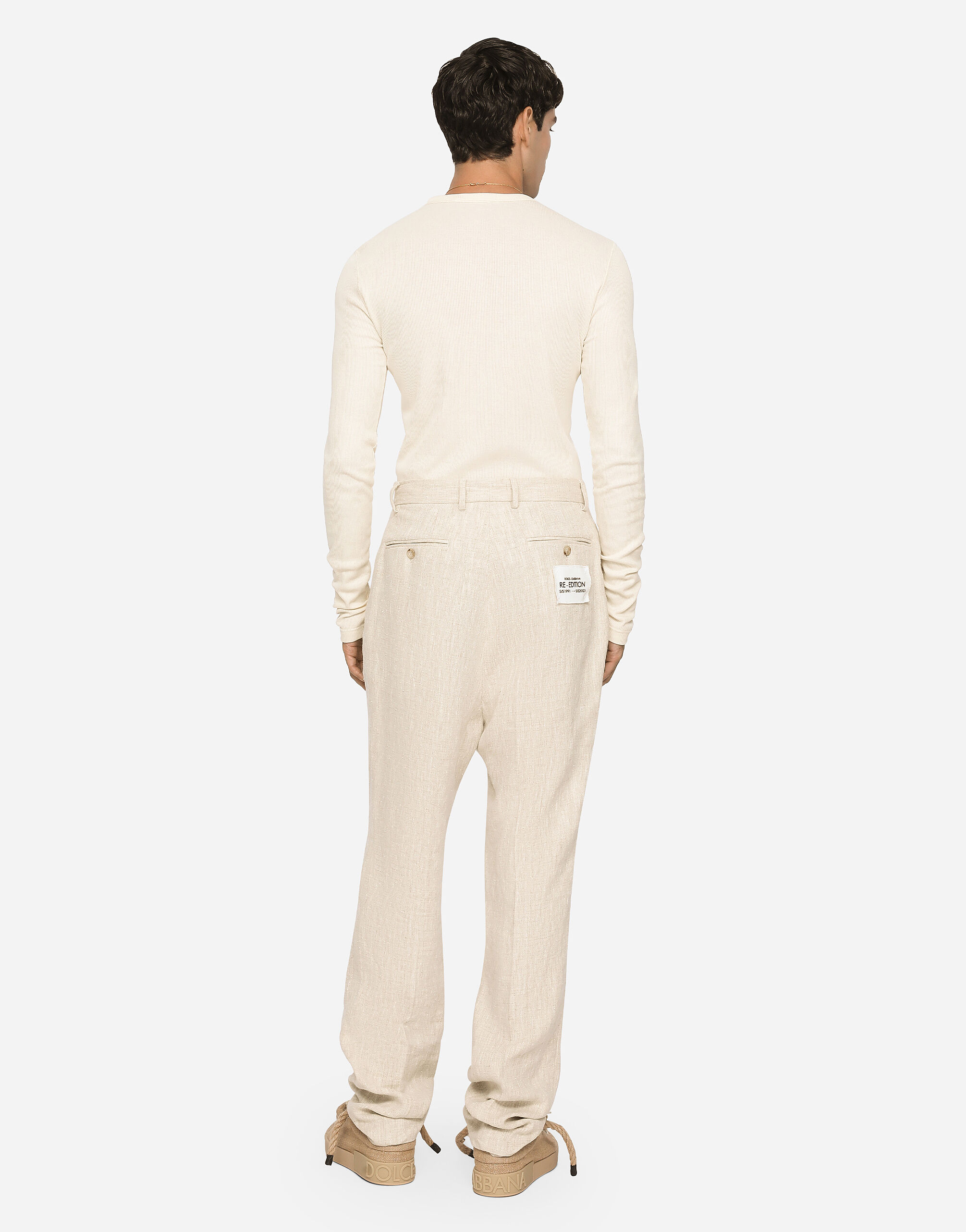 Tailored linen pants in Multicolor for | Dolce&Gabbana® US