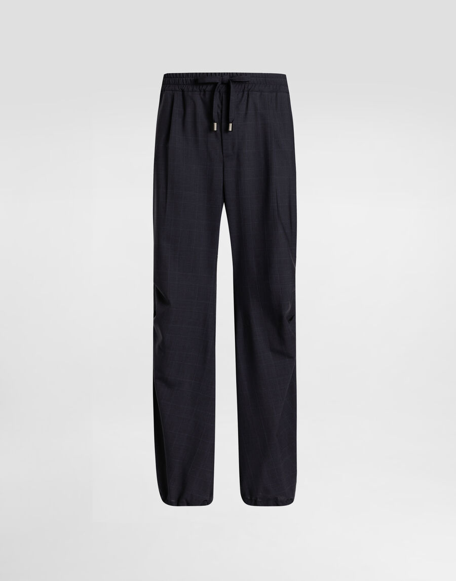 Glen plaid virgin wool trousers