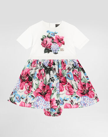 Dolce & Gabbana Printed poplin and jersey dress Multicolor L2JD9RG7O9N