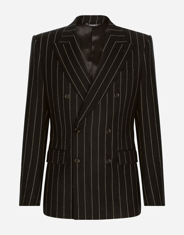 Dolce & Gabbana Double-breasted jacket in pinstripe stretch wool Print BM2274AR700