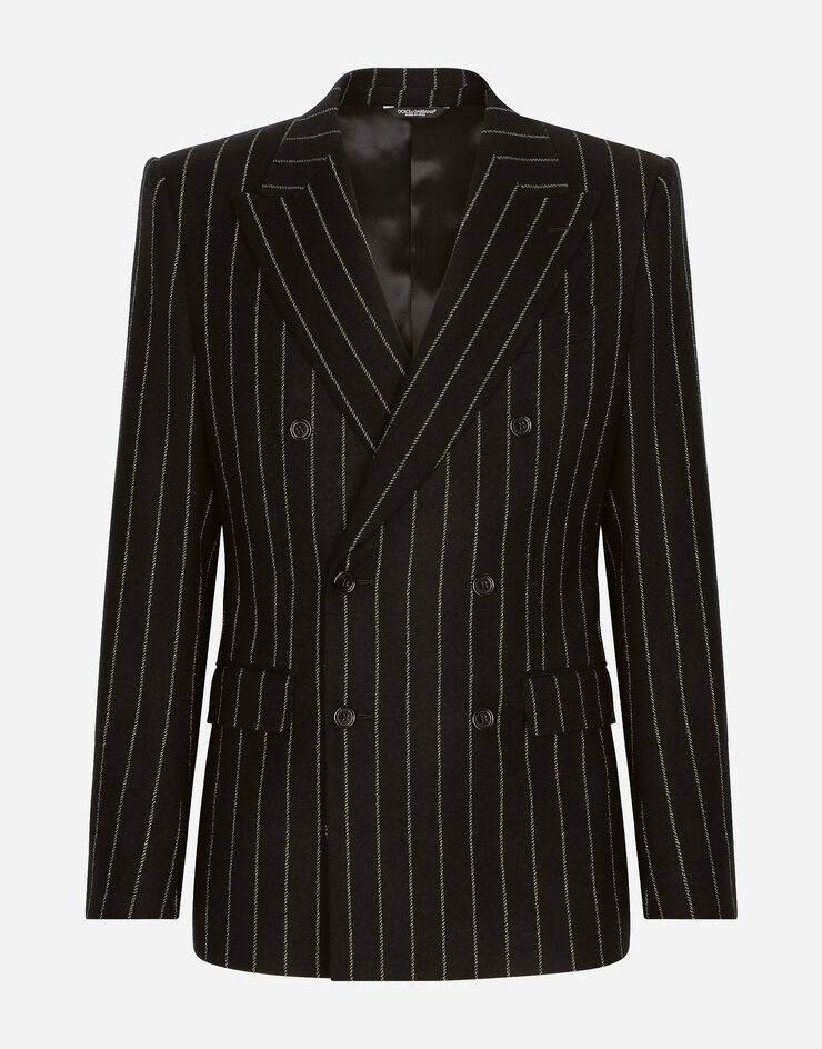 Double-breasted jacket in pinstripe stretch wool in Multicolor for Men ...