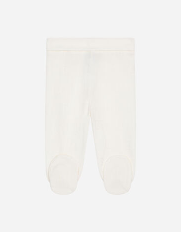 Dolce & Gabbana Pantalón de punto con logotipo DG en jacquard Blanco L1JPGIG7EY9