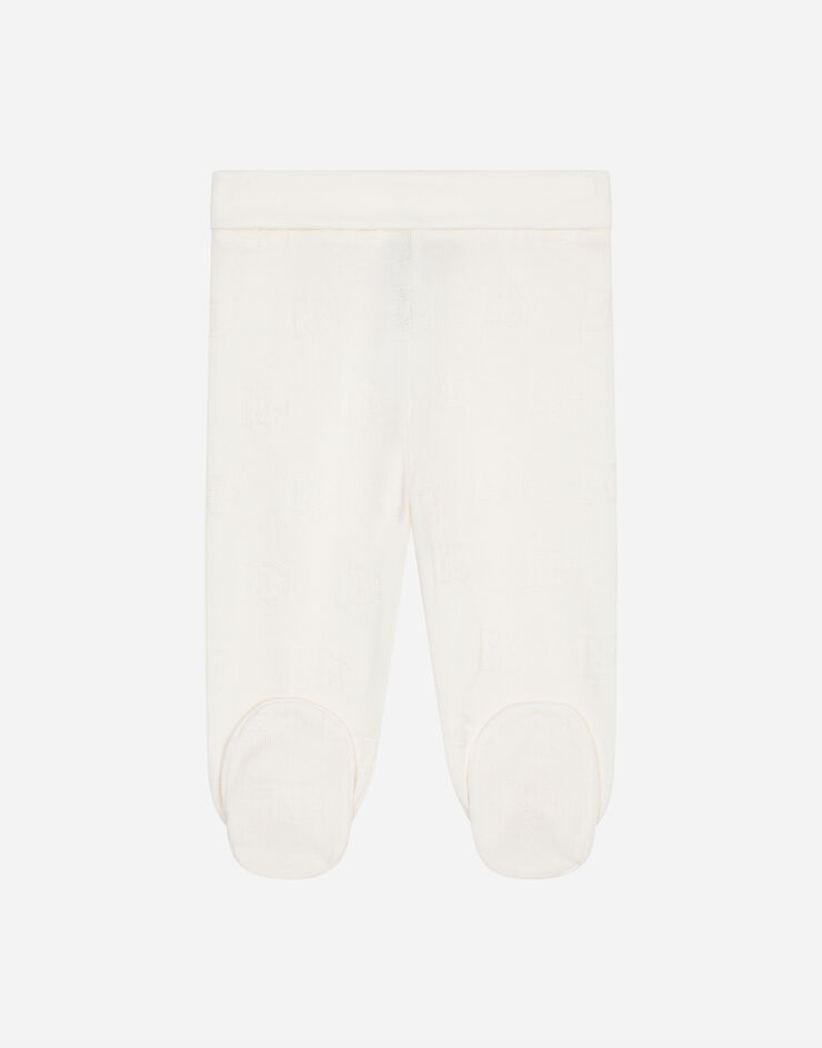 Dolce & Gabbana Jersey pants with jacquard DG logo White L1JPGIG7EY9