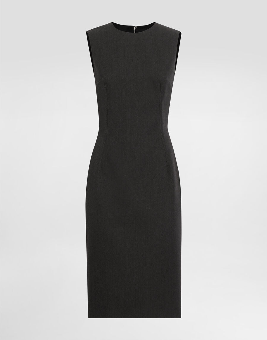 Woolen calf-length sheath dress