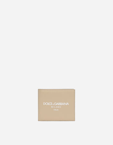 Dolce & Gabbana Calfskin bifold wallet with logo Grey BP0330AT489
