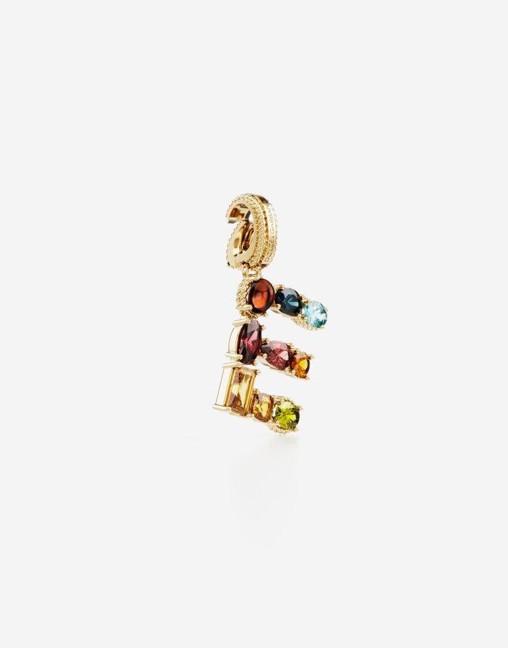 Dolce & Gabbana Rainbow Alphabet E 字母彩色宝石 18K 黄金坠饰 金 WANR2GWMIXE