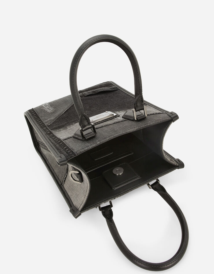 Dolce&Gabbana حقيبة سوق دنيم رقع صغيرة أسود BM2123AQ437
