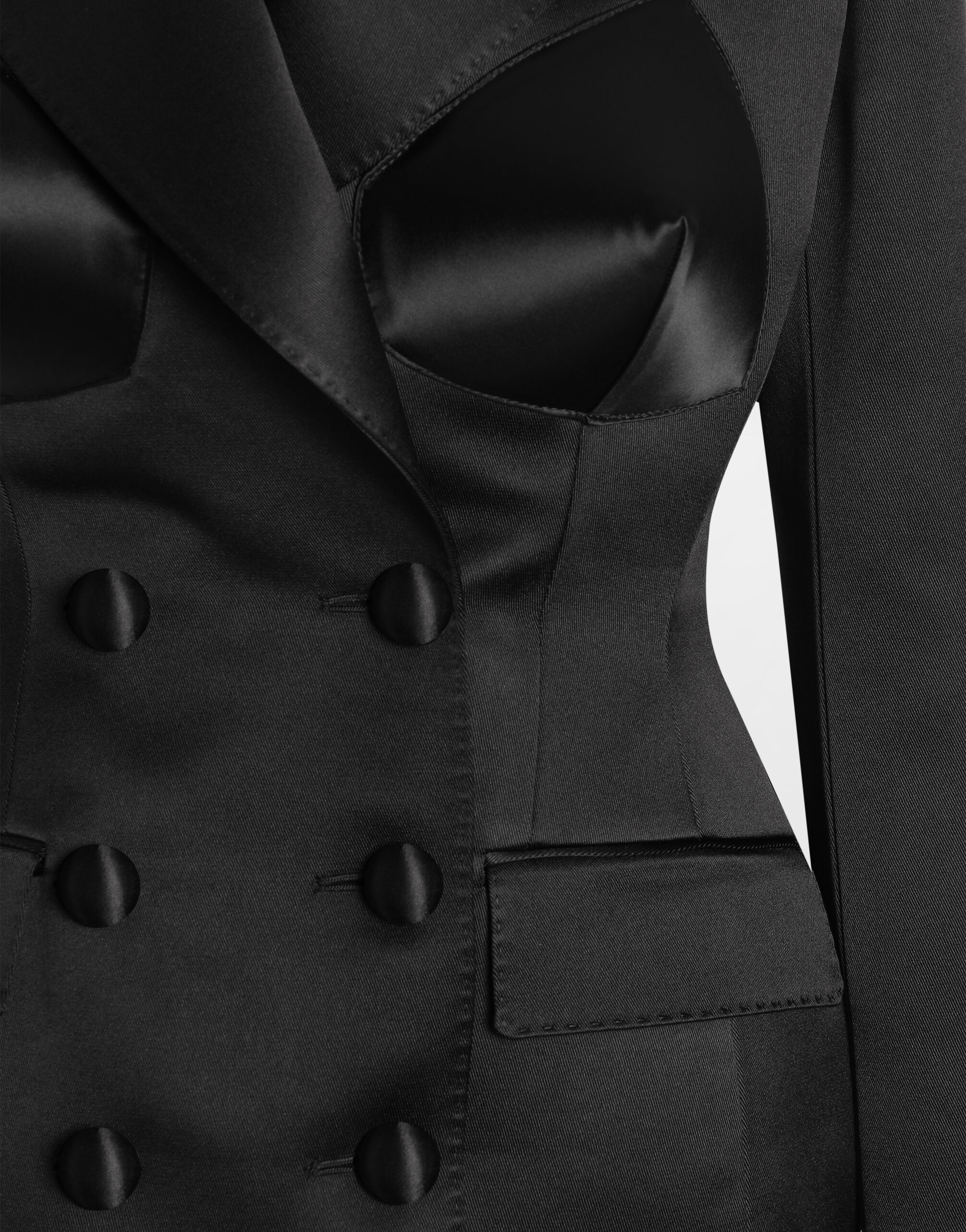 Blackのウィメンズ ダッチェス ダブルブレスト ジャケット