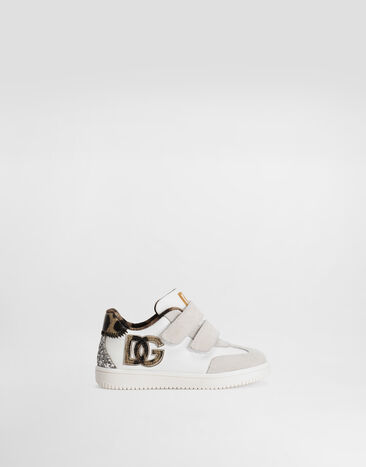 Dolce & Gabbana DG Original suede calfskin and glitter sneakers Multicolor DN0234AX262