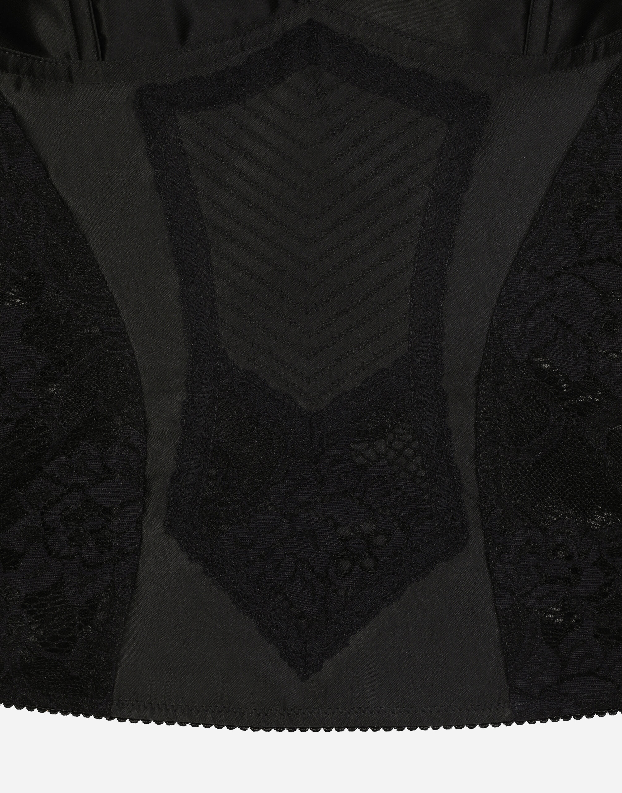 Corset lace and satin top in Black for Women | Dolce&Gabbana® US