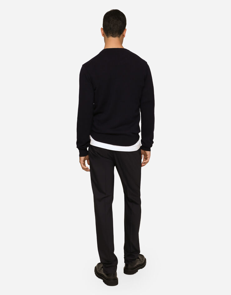 Dolce & Gabbana Pull ras de cou en cachemire Bleu GX487TJAWLZ