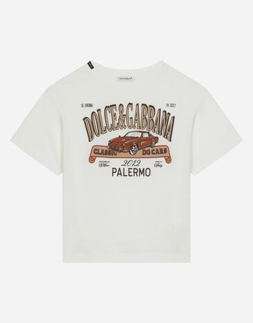 Dolce & Gabbana Jersey T-shirt with DG Palermo logo Print L44S10FI5JO