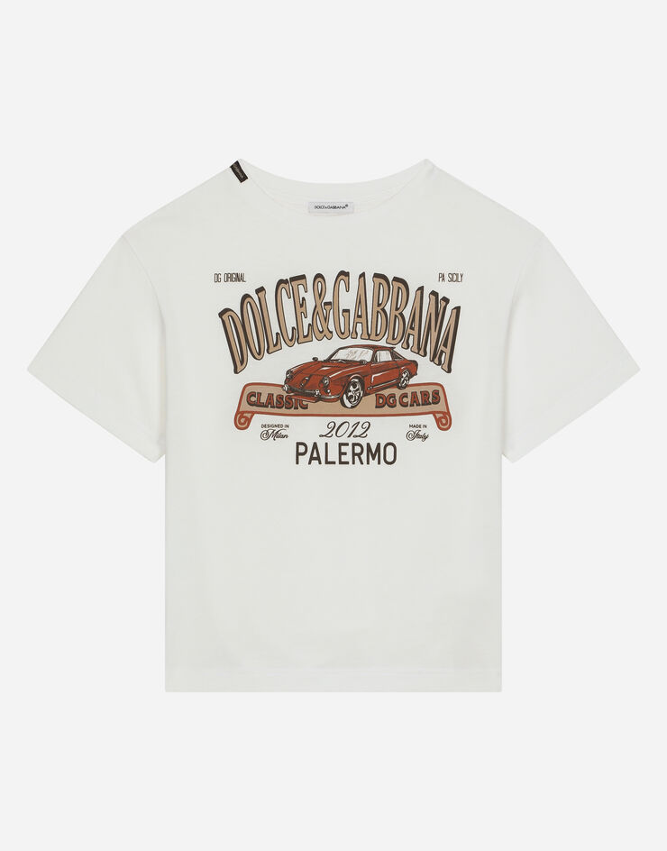 Dolce & Gabbana Camiseta de punto con logotipo DG Palermo Blanco L4JTHVG7NYA