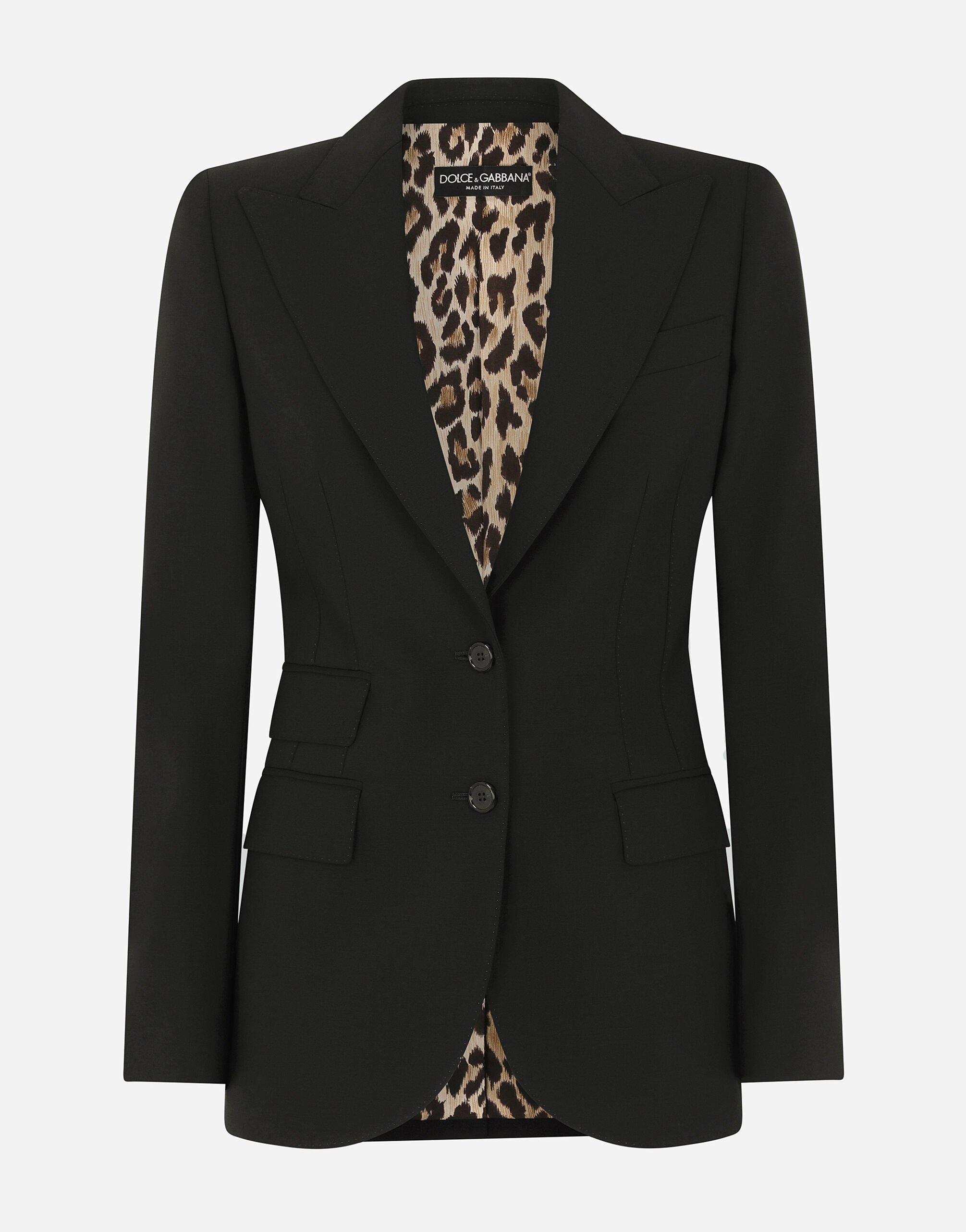 Dolce & Gabbana Single-breasted woolen Turlington blazer Black F6H0ZTFLRE1