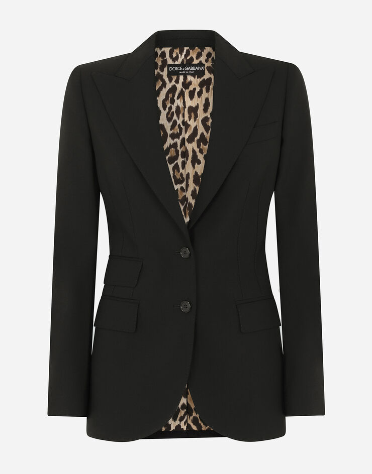 Dolce & Gabbana Single-breasted woolen Turlington blazer Black F29Z8TFUBAJ