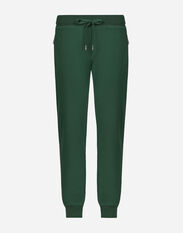 Dolce & Gabbana Jersey jogging pants with branded tag Multicolor GWZ5HTIS1QJ