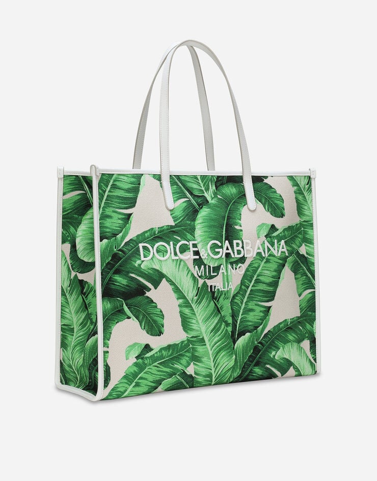 Dolce & Gabbana Большая сумка-шоппер из холщовой ткани с принтом Отпечатки BM2274AQ061