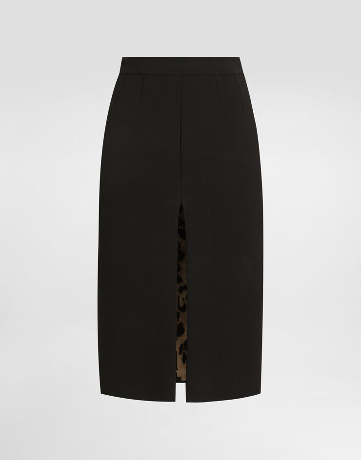 Dolce & Gabbana Skirt in double wool crêpe Black F4CU2TFU2L8