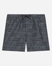 Dolce & Gabbana Swim trunks with all-over logo print Gris L44S07G7M4B